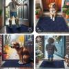 imageSmiry Front Door Mat Outside Entrance Heavy Duty Outdoor Indoor Natural Rubber Doormat Non Slip Trap Dirt and Moisture Easy Clean Low Profile Patio Porch Entryway Mat 295x17 GreyNavy Blue