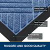 imageSmiry Front Door Mat Outside Entrance Heavy Duty Outdoor Indoor Natural Rubber Doormat Non Slip Trap Dirt and Moisture Easy Clean Low Profile Patio Porch Entryway Mat 295x17 GreyBlue