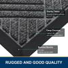 imageSmiry Front Door Mat Outside Entrance Heavy Duty Outdoor Indoor Natural Rubber Doormat Non Slip Trap Dirt and Moisture Easy Clean Low Profile Patio Porch Entryway Mat 295x17 GreyLight Grey