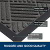 imageSmiry Front Door Mat Outside Entrance Heavy Duty Outdoor Indoor Natural Rubber Doormat Non Slip Trap Dirt and Moisture Easy Clean Low Profile Patio Porch Entryway Mat 295x17 GreyGrey