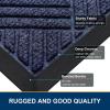 imageSmiry Front Door Mat Outside Entrance Heavy Duty Outdoor Indoor Natural Rubber Doormat Non Slip Trap Dirt and Moisture Easy Clean Low Profile Patio Porch Entryway Mat 295x17 GreyNavy Blue