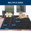 imageSmiry Front Door Mat Outside Entrance Heavy Duty Outdoor Indoor Natural Rubber Doormat Non Slip Trap Dirt and Moisture Easy Clean Low Profile Patio Porch Entryway Mat 295x17 GreySilver Grey