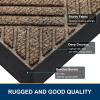 imageSmiry Front Door Mat Outside Entrance Heavy Duty Outdoor Indoor Natural Rubber Doormat Non Slip Trap Dirt and Moisture Easy Clean Low Profile Patio Porch Entryway Mat 295x17 GreyBrown