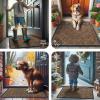 imageSmiry Front Door Mat Outside Entrance Heavy Duty Outdoor Indoor Natural Rubber Doormat Non Slip Trap Dirt and Moisture Easy Clean Low Profile Patio Porch Entryway Mat 295x17 GreyBrown