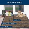 imageSmiry Front Door Mat Outside Entrance Heavy Duty Outdoor Indoor Natural Rubber Doormat Non Slip Trap Dirt and Moisture Easy Clean Low Profile Patio Porch Entryway Mat 295x17 GreyBrown