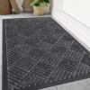 imageSmiry Front Door Mat Outside Entrance Heavy Duty Outdoor Indoor Natural Rubber Doormat Non Slip Trap Dirt and Moisture Easy Clean Low Profile Patio Porch Entryway Mat 295x17 GreyLight Grey