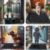 imageSmiry Front Door Mat Outside Entrance Heavy Duty Outdoor Indoor Natural Rubber Doormat Non Slip Trap Dirt and Moisture Easy Clean Low Profile Patio Porch Entryway Mat 295x17 GreyBlack