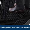 imageSmiry Front Door Mat Outside Entrance Heavy Duty Sturdy Natural Rubber Doormat Trap Dirt and Moisture Easy Clean Low Profile Welcome Floor Mats for Indoor Outdoor Entry 295x17 Inch BrownBlack