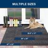 imageSmiry Front Door Mat Outside Entrance Heavy Duty Sturdy Natural Rubber Doormat Trap Dirt and Moisture Easy Clean Low Profile Welcome Floor Mats for Indoor Outdoor Entry 295x17 Inch BrownLight Grey