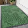 imageSmiry Front Door Mat Outside Entrance Heavy Duty Sturdy Natural Rubber Doormat Trap Dirt and Moisture Easy Clean Low Profile Welcome Floor Mats for Indoor Outdoor Entry 295x17 Inch BrownGreen