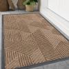 imageSmiry Front Door Mat Outside Entrance Heavy Duty Sturdy Natural Rubber Doormat Trap Dirt and Moisture Easy Clean Low Profile Welcome Floor Mats for Indoor Outdoor Entry 295x17 Inch BrownCoffee