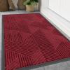 imageSmiry Front Door Mat Outside Entrance Heavy Duty Sturdy Natural Rubber Doormat Trap Dirt and Moisture Easy Clean Low Profile Welcome Floor Mats for Indoor Outdoor Entry 295x17 Inch BrownWine Red