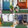 imageSmiry Front Door Mat Outside Entrance Heavy Duty Sturdy Natural Rubber Doormat Trap Dirt and Moisture Easy Clean Low Profile Welcome Floor Mats for Indoor Outdoor Entry 295x17 Inch BrownGreen