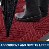 imageSmiry Front Door Mat Outside Entrance Heavy Duty Sturdy Natural Rubber Doormat Trap Dirt and Moisture Easy Clean Low Profile Welcome Floor Mats for Indoor Outdoor Entry 295x17 Inch BrownWine Red