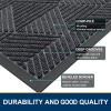 imageSmiry Front Door Mat Outside Entrance Heavy Duty Sturdy Natural Rubber Doormat Trap Dirt and Moisture Easy Clean Low Profile Welcome Floor Mats for Indoor Outdoor Entry 295x17 Inch BrownSilver Grey