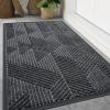 imageSmiry Front Door Mat Outside Entrance Heavy Duty Sturdy Natural Rubber Doormat Trap Dirt and Moisture Easy Clean Low Profile Welcome Floor Mats for Indoor Outdoor Entry 295x17 Inch BrownGrey