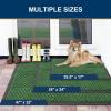 imageSmiry Front Door Mat Outside Entrance Heavy Duty Sturdy Natural Rubber Doormat Trap Dirt and Moisture Easy Clean Low Profile Welcome Floor Mats for Indoor Outdoor Entry 295x17 Inch BrownGreen