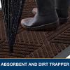 imageSmiry Front Door Mat Outside Entrance Heavy Duty Sturdy Natural Rubber Doormat Trap Dirt and Moisture Easy Clean Low Profile Welcome Floor Mats for Indoor Outdoor Entry 295x17 Inch BrownDark Brown