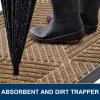imageSmiry Front Door Mat Outside Entrance Heavy Duty Sturdy Natural Rubber Doormat Trap Dirt and Moisture Easy Clean Low Profile Welcome Floor Mats for Indoor Outdoor Entry 295x17 Inch BrownCoffee