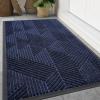imageSmiry Front Door Mat Outside Entrance Heavy Duty Sturdy Natural Rubber Doormat Trap Dirt and Moisture Easy Clean Low Profile Welcome Floor Mats for Indoor Outdoor Entry 295x17 Inch BrownNavy Blue