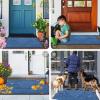 imageSmiry Front Door Mat Outside Entrance Heavy Duty Sturdy Natural Rubber Doormat Trap Dirt and Moisture Easy Clean Low Profile Welcome Floor Mats for Indoor Outdoor Entry 295x17 Inch BrownBlue