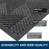imageSmiry Front Door Mat Outside Entrance Heavy Duty Sturdy Natural Rubber Doormat Trap Dirt and Moisture Easy Clean Low Profile Welcome Floor Mats for Indoor Outdoor Entry 295x17 Inch BrownLight Grey