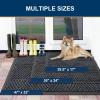 imageSmiry Front Door Mat Outside Entrance Heavy Duty Sturdy Natural Rubber Doormat Trap Dirt and Moisture Easy Clean Low Profile Welcome Floor Mats for Indoor Outdoor Entry 295x17 Inch BrownSilver Grey