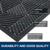 imageSmiry Front Door Mat Outside Entrance Heavy Duty Sturdy Natural Rubber Doormat Trap Dirt and Moisture Easy Clean Low Profile Welcome Floor Mats for Indoor Outdoor Entry 295x17 Inch BrownGrey