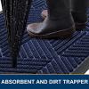 imageSmiry Front Door Mat Outside Entrance Heavy Duty Sturdy Natural Rubber Doormat Trap Dirt and Moisture Easy Clean Low Profile Welcome Floor Mats for Indoor Outdoor Entry 295x17 Inch BrownNavy Blue