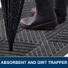imageSmiry Front Door Mat Outside Entrance Heavy Duty Sturdy Natural Rubber Doormat Trap Dirt and Moisture Easy Clean Low Profile Welcome Floor Mats for Indoor Outdoor Entry 295x17 Inch BrownLight Grey