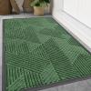 imageSmiry Front Door Mat Outside Entrance Heavy Duty Sturdy Natural Rubber Doormat Trap Dirt and Moisture Easy Clean Low Profile Welcome Floor Mats for Indoor Outdoor Entry 295x17 Inch BrownGreen