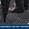 imageSmiry Front Door Mat Outside Entrance Heavy Duty Sturdy Natural Rubber Doormat Trap Dirt and Moisture Easy Clean Low Profile Welcome Floor Mats for Indoor Outdoor Entry 295x17 Inch BrownGrey