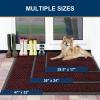imageSmiry Front Door Mat Outside Entrance Heavy Duty Sturdy Natural Rubber Doormat Trap Dirt and Moisture Easy Clean Low Profile Welcome Floor Mats for Indoor Outdoor Entry 295x17 Inch BrownDark Red