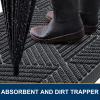 imageSmiry Front Door Mat Outside Entrance Heavy Duty Sturdy Natural Rubber Doormat Trap Dirt and Moisture Easy Clean Low Profile Welcome Floor Mats for Indoor Outdoor Entry 295x17 Inch BrownGrey
