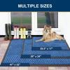 imageSmiry Front Door Mat Outside Entrance Heavy Duty Sturdy Natural Rubber Doormat Trap Dirt and Moisture Easy Clean Low Profile Welcome Floor Mats for Indoor Outdoor Entry 295x17 Inch BrownBlue