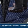 imageSmiry Front Door Mat Outside Entrance Heavy Duty Sturdy Natural Rubber Doormat Trap Dirt and Moisture Easy Clean Low Profile Welcome Floor Mats for Indoor Outdoor Entry 295x17 Inch BrownNavy Blue