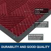 imageSmiry Front Door Mat Outside Entrance Heavy Duty Sturdy Natural Rubber Doormat Trap Dirt and Moisture Easy Clean Low Profile Welcome Floor Mats for Indoor Outdoor Entry 295x17 Inch BrownWine Red