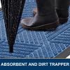 imageSmiry Front Door Mat Outside Entrance Heavy Duty Sturdy Natural Rubber Doormat Trap Dirt and Moisture Easy Clean Low Profile Welcome Floor Mats for Indoor Outdoor Entry 295x17 Inch BrownBlue