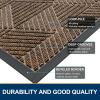 imageSmiry Front Door Mat Outside Entrance Heavy Duty Sturdy Natural Rubber Doormat Trap Dirt and Moisture Easy Clean Low Profile Welcome Floor Mats for Indoor Outdoor Entry 295x17 Inch BrownBrown