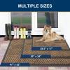 imageSmiry Front Door Mat Outside Entrance Heavy Duty Sturdy Natural Rubber Doormat Trap Dirt and Moisture Easy Clean Low Profile Welcome Floor Mats for Indoor Outdoor Entry 295x17 Inch BrownBrown