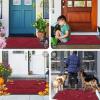 imageSmiry Front Door Mat Outside Entrance Heavy Duty Sturdy Natural Rubber Doormat Trap Dirt and Moisture Easy Clean Low Profile Welcome Floor Mats for Indoor Outdoor Entry 295x17 Inch BrownWine Red