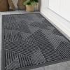 imageSmiry Front Door Mat Outside Entrance Heavy Duty Sturdy Natural Rubber Doormat Trap Dirt and Moisture Easy Clean Low Profile Welcome Floor Mats for Indoor Outdoor Entry 295x17 Inch BrownSilver Grey