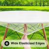 imageSmiry Round Picnic Tablecloth Waterproof Elastic Fitted Table Covers for 45quot  56quot Tables Wipeable Vinyl Tablecloths for Camping Indoor Outdoor Clear