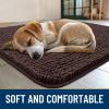 imageSmiry Dog Door Mat for Muddy Paws 30x20 Absorbs Moisture and Dirt Doormat NonSlip Washable Quick Dry Chenille Front Door Mat Indoor Entrance Entryway Carpet for Inside Floor Navy BlueBrown