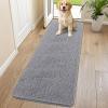 imageSmiry Dog Door Mat for Muddy Paws 30x20 Absorbs Moisture and Dirt Doormat NonSlip Washable Quick Dry Chenille Front Door Mat Indoor Entrance Entryway Carpet for Inside Floor Navy BlueGrey