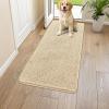 imageSmiry Dog Door Mat for Muddy Paws 30x20 Absorbs Moisture and Dirt Doormat NonSlip Washable Quick Dry Chenille Front Door Mat Indoor Entrance Entryway Carpet for Inside Floor Navy BlueBeige