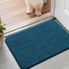 imageSmiry Dog Door Mat for Muddy Paws 30x20 Absorbs Moisture and Dirt Doormat NonSlip Washable Quick Dry Chenille Front Door Mat Indoor Entrance Entryway Carpet for Inside Floor Navy BlueAtlantic Blue