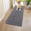 imageSmiry Dog Door Mat for Muddy Paws 30x20 Absorbs Moisture and Dirt Doormat NonSlip Washable Quick Dry Chenille Front Door Mat Indoor Entrance Entryway Carpet for Inside Floor Navy BlueDark Grey