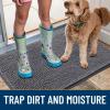 imageSmiry Dog Door Mat for Muddy Paws 30x20 Absorbs Moisture and Dirt Doormat NonSlip Washable Quick Dry Chenille Front Door Mat Indoor Entrance Entryway Carpet for Inside Floor Navy BlueDark Grey