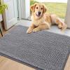 imageSmiry Dog Door Mat for Muddy Paws 30x20 Absorbs Moisture and Dirt Doormat NonSlip Washable Quick Dry Chenille Front Door Mat Indoor Entrance Entryway Carpet for Inside Floor Navy BlueGrey